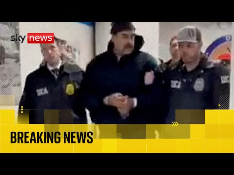 Nicolas Maduro escorted by agents in handcuffs after landing on US soil | Sky news coverage