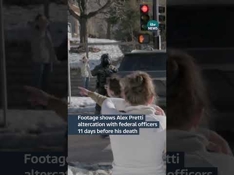 Footage shared with ITV News shows Alex Pretti with federal agents days before his death #itvnews