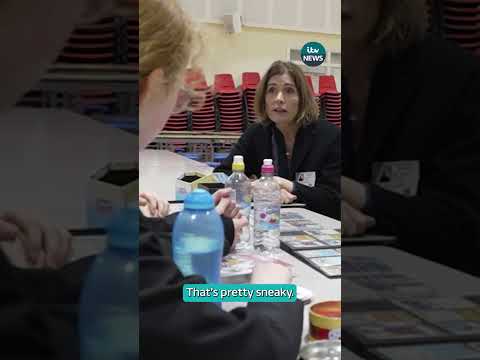 Students at a school in Rugby have turned to card games after a phone ban was introduced #itvnews