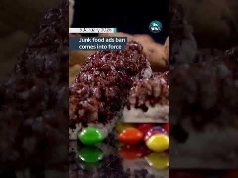The ban prevents junk food ads appearing on tv and online between 5.30am and 9pm #itvnews