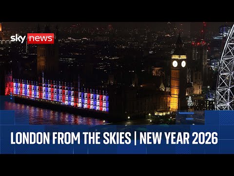 London from the skies on New Year’s Eve | Sky News helicopter