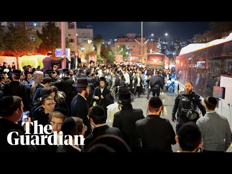 Teen killed after bus hits ultra-Orthodox protesters in Jerusalem