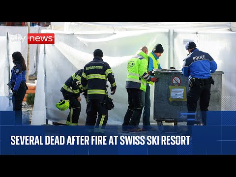 Outside Swiss ski resort where fire ripped through bar
