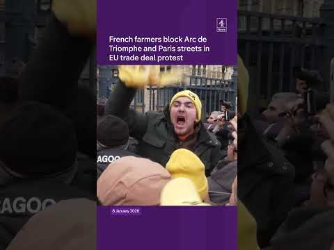 French farmers block Arc de Triomphe and Paris streets in EU trade deal protest