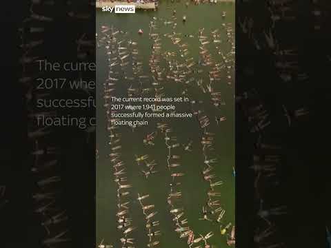 Hundreds of swimmers attempt world record