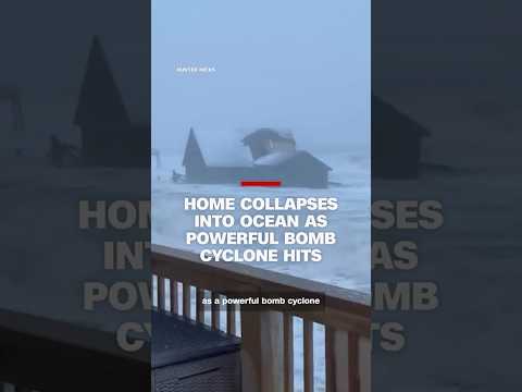 Home collapses into ocean as powerful bomb cyclone hits
