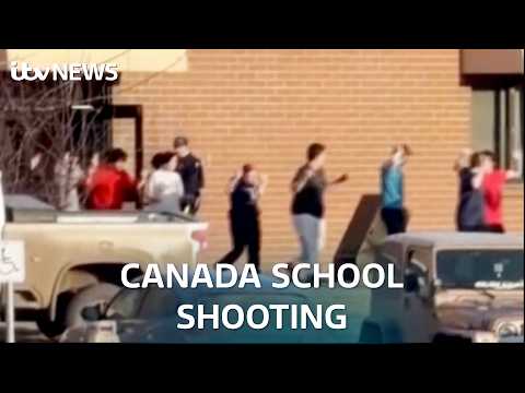 Scenes of terror show children fleeing scene of deadly Canadian shooting | ITV News