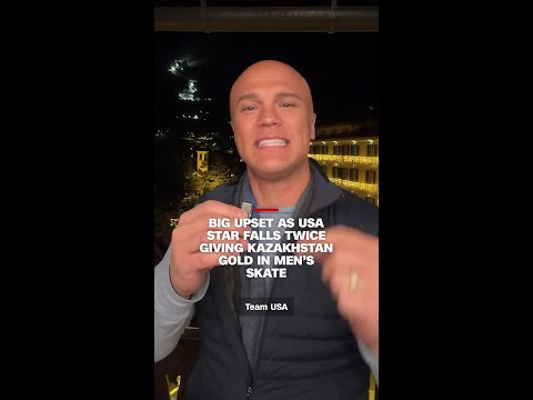 Big upset as USA star falls twice giving Kazakhstan gold in men’s skate