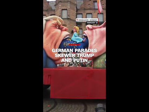 German parades skewer Trump and Putin