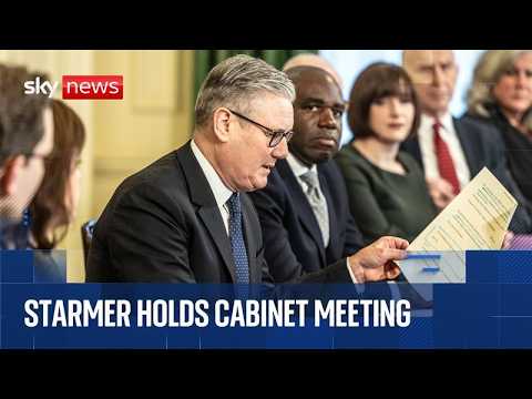 Outside No 10 as Starmer chairs cabinet meeting following police investigation into Mandelson claims