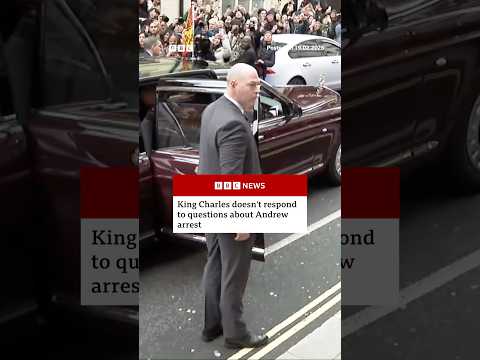 King Charles asked about Andrew’s arrest while attending event in London. #BBCNews