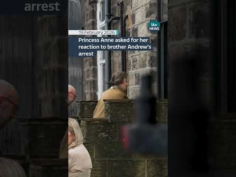 Princess Anne did not respond when asked about the arrest of Andrew Mountbatten-Windsor #itvnews