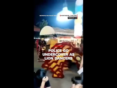 Police go undercover as lion dancers
