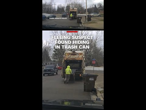 Police apprehend suspect hiding in trash can