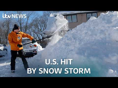 Amazing pictures show US east coast blanketed in snow | ITV News