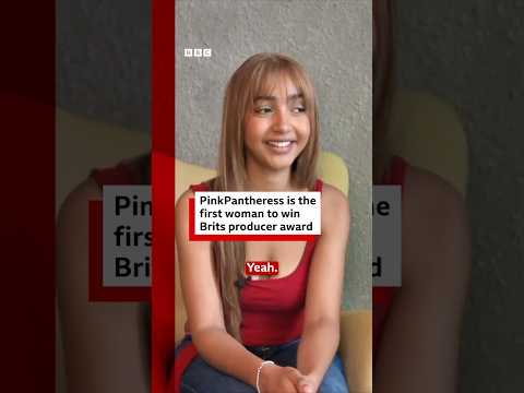 PinkPantheress is the first woman to win the Brit Award for Best Producer. #PinkPantheress #BBCNews