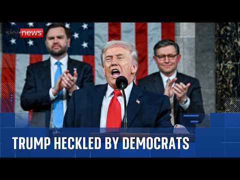 Trump heckled by Democrats in longest ever state of the union address