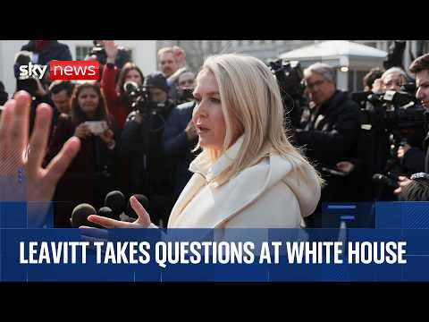 Trump’s press sec Karoline Leavitt speaks to reporters outside White House