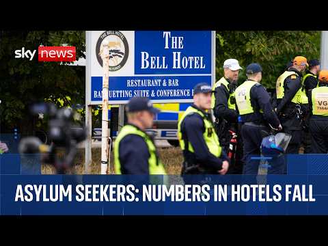 Asylum seekers in hotels falls to lowest level in 18 months | Sky News coverage