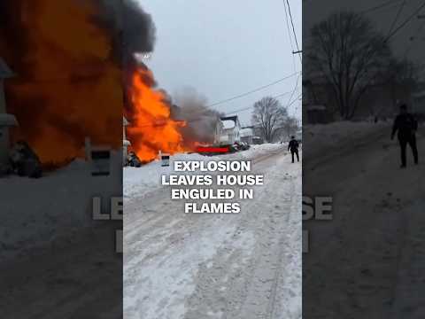 Explosion leaves house engulfed in flames