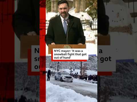 NYC Mayor Zohran Mamdani says he won’t ban snowball fights. #BBCNews