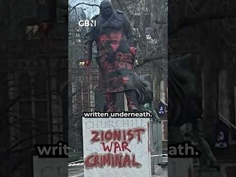 Winston Churchill’s statue in Parliament Square vandalised by pro-Palestine protesters