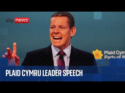 Plaid Cymru leader Rhun ap Iorwerth delivers speech at conference