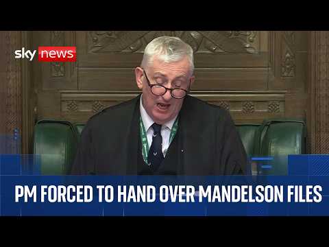 Watch the moment MPs approve the release of Mandelson documents in Commons