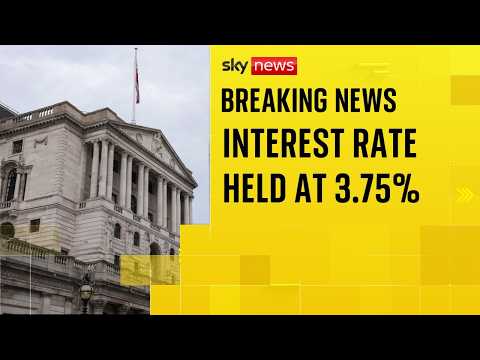 Bank of England holds interest rate at 3.75% in knife-edge decision