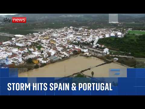 Thousands forced to evacuate as Storm Marta brings more flooding to Spain and Portugal