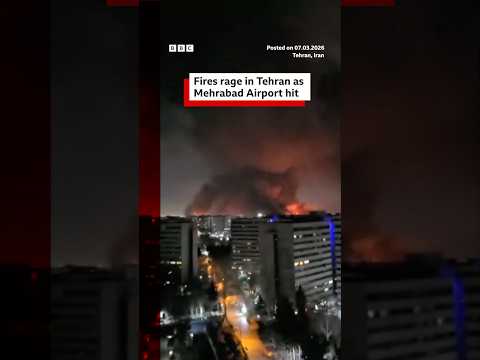 Fires rage in Tehran as Mehrabad Airport hit. #Iran #US #Israel #BBCNews