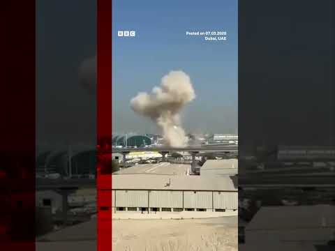Moment drone strike hits near Dubai Airport. #Dubai #Airport #BBCNews
