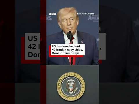 US has knocked out 42 Iranian navy ships, Donald Trump says. #BBCNews