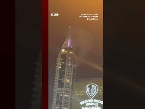 Dubai tower hit by debris from an “aerial interception”. #Dubai #Iran #MiddleEast #BBCNews