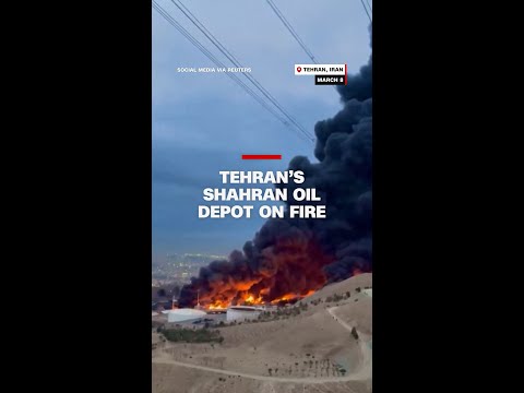 Tehran’s Shahran oil depot on fire