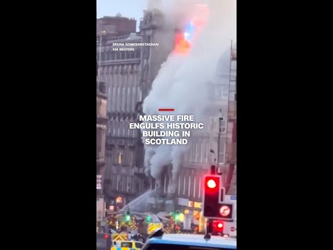 Massive fire engulfs historic building in Scotland