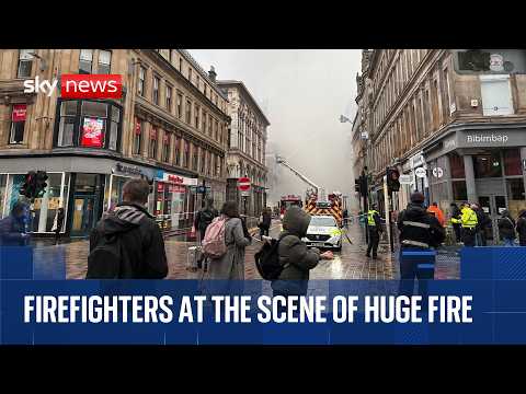 Live from Glasgow as firefighters attempt to put out blaze near Glasgow Central station