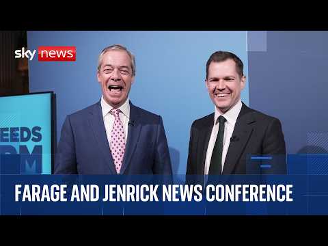 Reform’s Nigel Farage & Robert Jenrick make announcement in Derbyshire