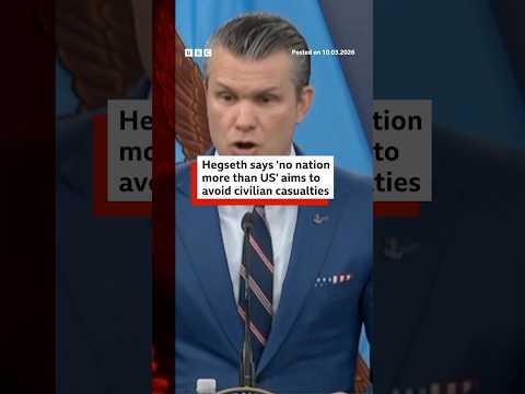 Hegseth says ‘no nation more than US’ aims to avoid civilian casualties. #Iran #BBCNews
