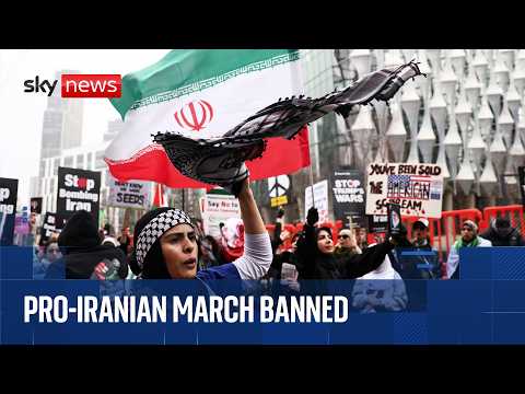 Government approves police request to ban pro-Iranian march | Sky News coverage