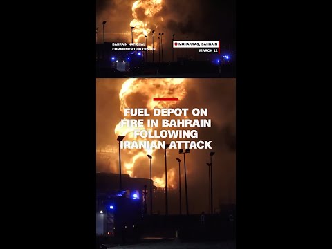 Fuel depot on fire in Bahrain following Iranian attack