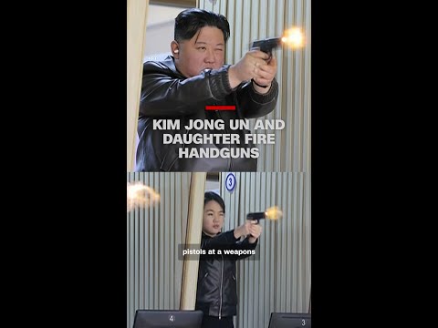 Kim Jong Un and daughter fire handguns