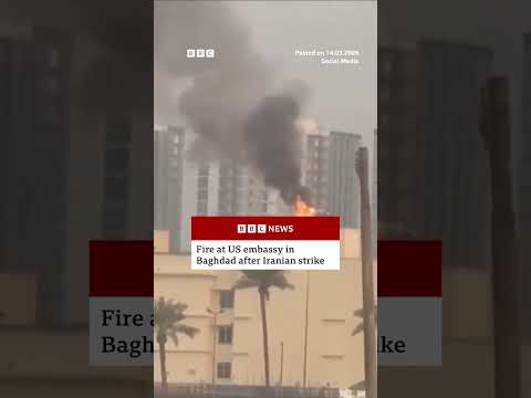 Fire at US embassy in Baghdad after Iranian strike. #BBCNews