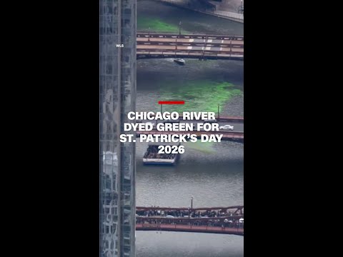 Chicago River dyed green for St. Patrick’s Day 2026