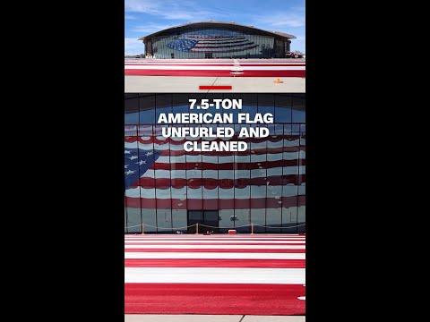 7.5-ton American flag unfurled and cleaned