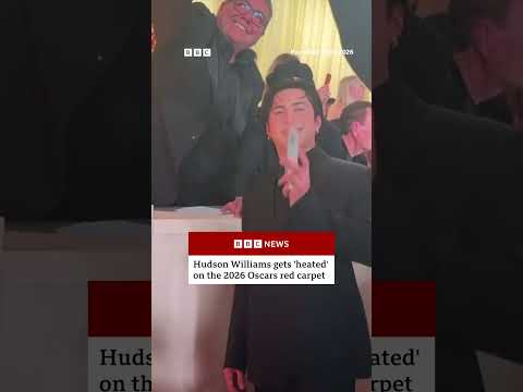 Hudson Williams gets heated on the 2026 Oscars red carpet. #HeatedRivalry #AcademyAward #BBCNews