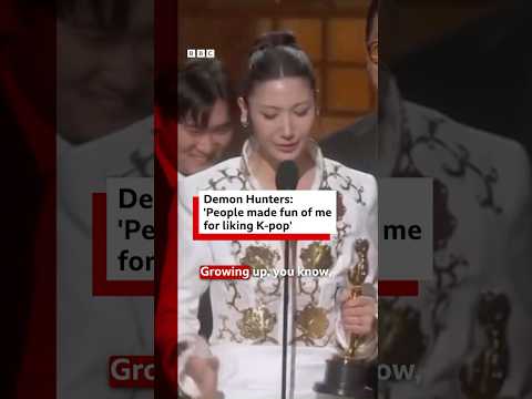 KPop Demon Hunters wins Oscar for Best Original Song. #Golden #EJAE #Oscars #BBCNews