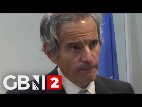 IAEA Director General Rafael Grossi speaks with press after a Board of Governors meeting