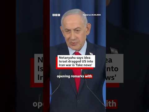Netanyahu says claims Israel dragged US into Iran war are ‘fake news’. #Iran #Israel #BBCNews
