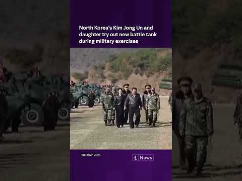 North Korea’s Kim Jong Un and daughter try out new battle tank during military exercises